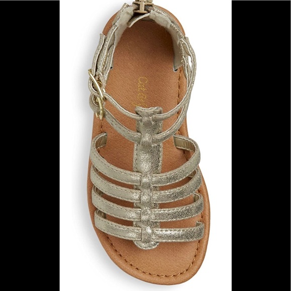 Cat & Jack Toddler Girls' Taylor Classic Gladiator Sandals Gold size 9 - Picture 3 of 12